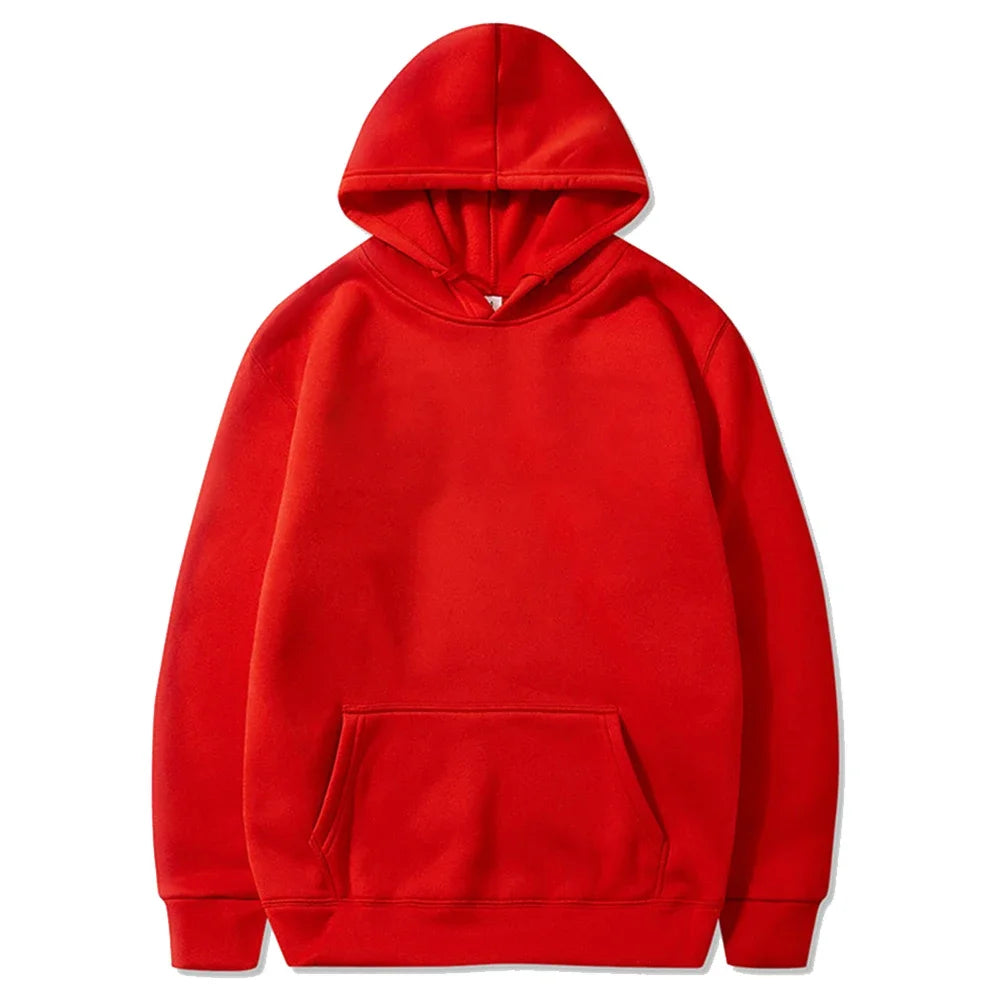 Men's Fleece Oversized Pullover Hoodie — Warm Casual Multi-Color Sweatshirt