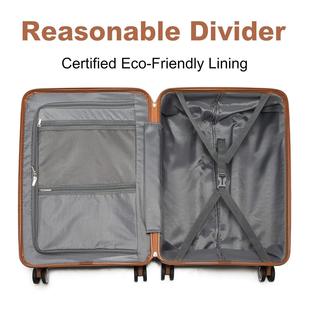 British Traveler PP Luggage – 8 Spinner Wheels & TSA Lock