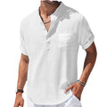 Men's Casual Linen Short Sleeve Shirt — Lightweight Summer Button-Down
