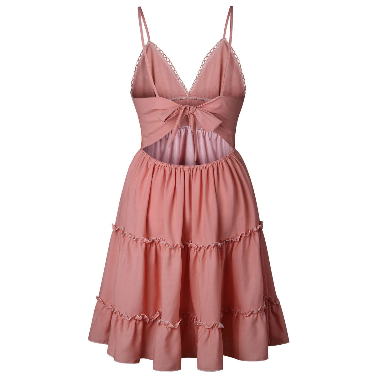 Women's Lace Strap Solid Color Dress – Sexy Elegant Splicing Seaside Vacation Wear
