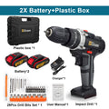21V Cordless Impact Drill — 25+3 Torque Settings, LED Light & Drill Bits Set Included