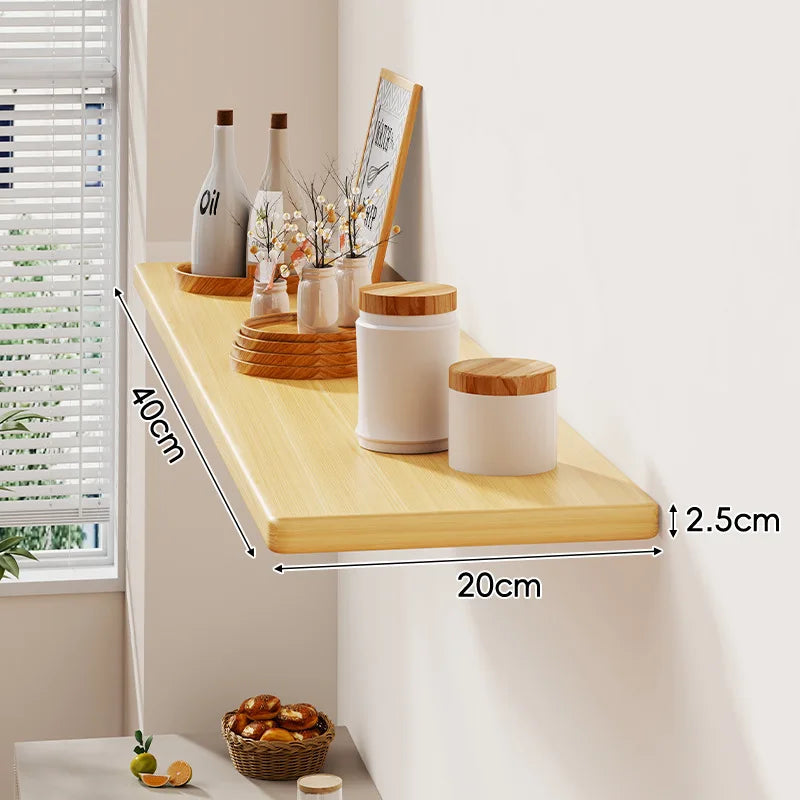 Floating Wall Display Shelf — Wooden Bookshelf, Decorative Laminate & Living Room Wall Rack