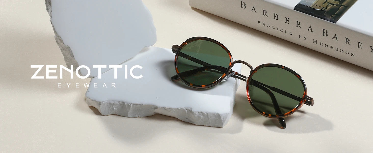 ZENOTTIC Steampunk Round Polarized Sunglasses | Mirror Vintage Shades UV400 for Men & Women