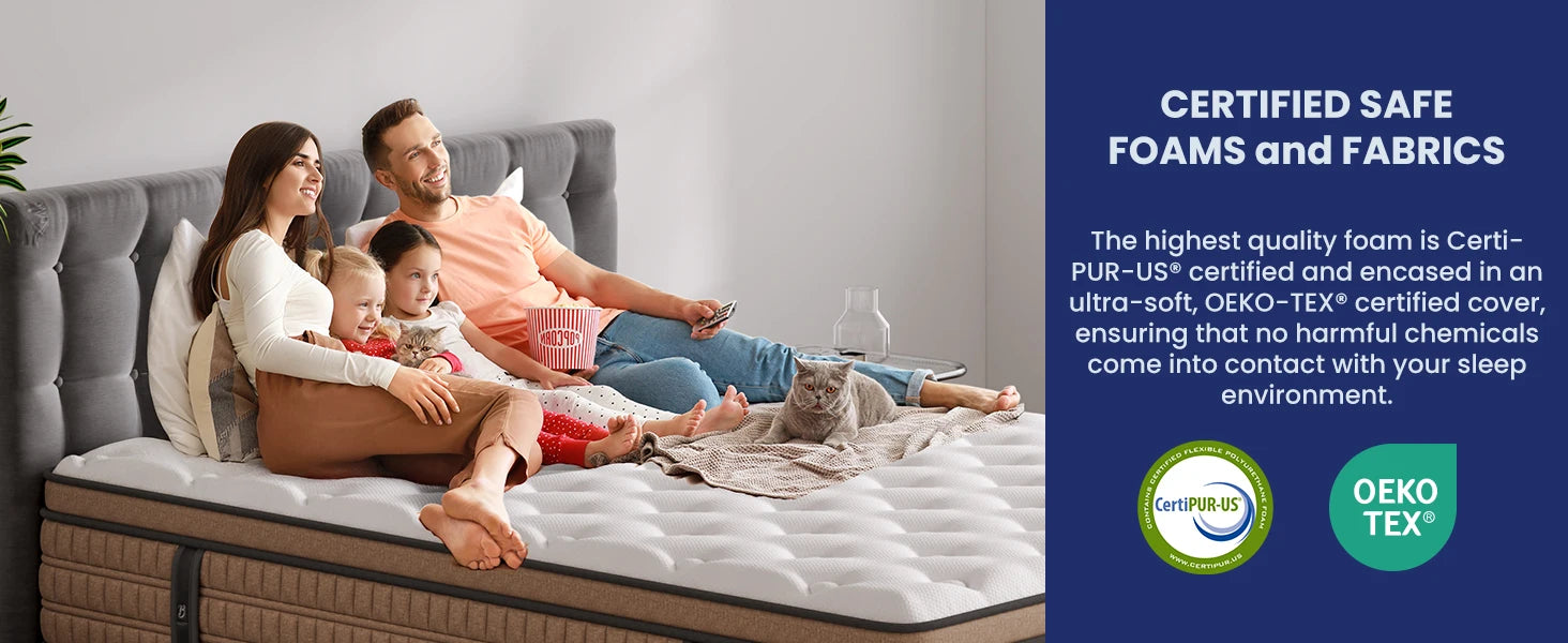 BedStory 12 Inch Hybrid Gel Memory Foam Mattress — Breathable Fabric, Queen, Full & King Sizes for Comfortable Sleep