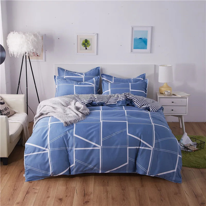 Cartoon Print Duvet Cover Set – Skin-Friendly 400TC Polyester, 3-Piece with 2 Pillowcases, 20 Designs & 4 Sizes