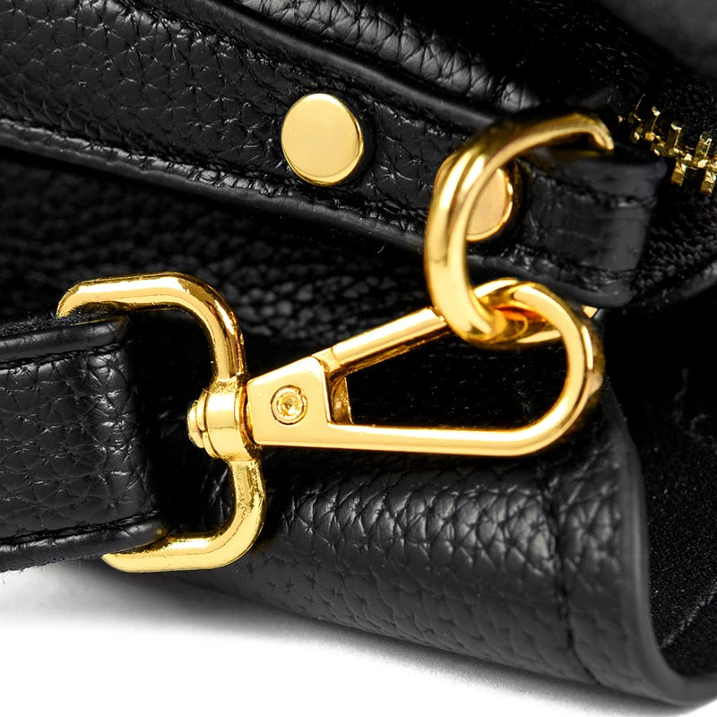 Luxury Genuine Leather 3-Layer Tote Bag – Large Capacity Crossbody Shoulder Bag for Women