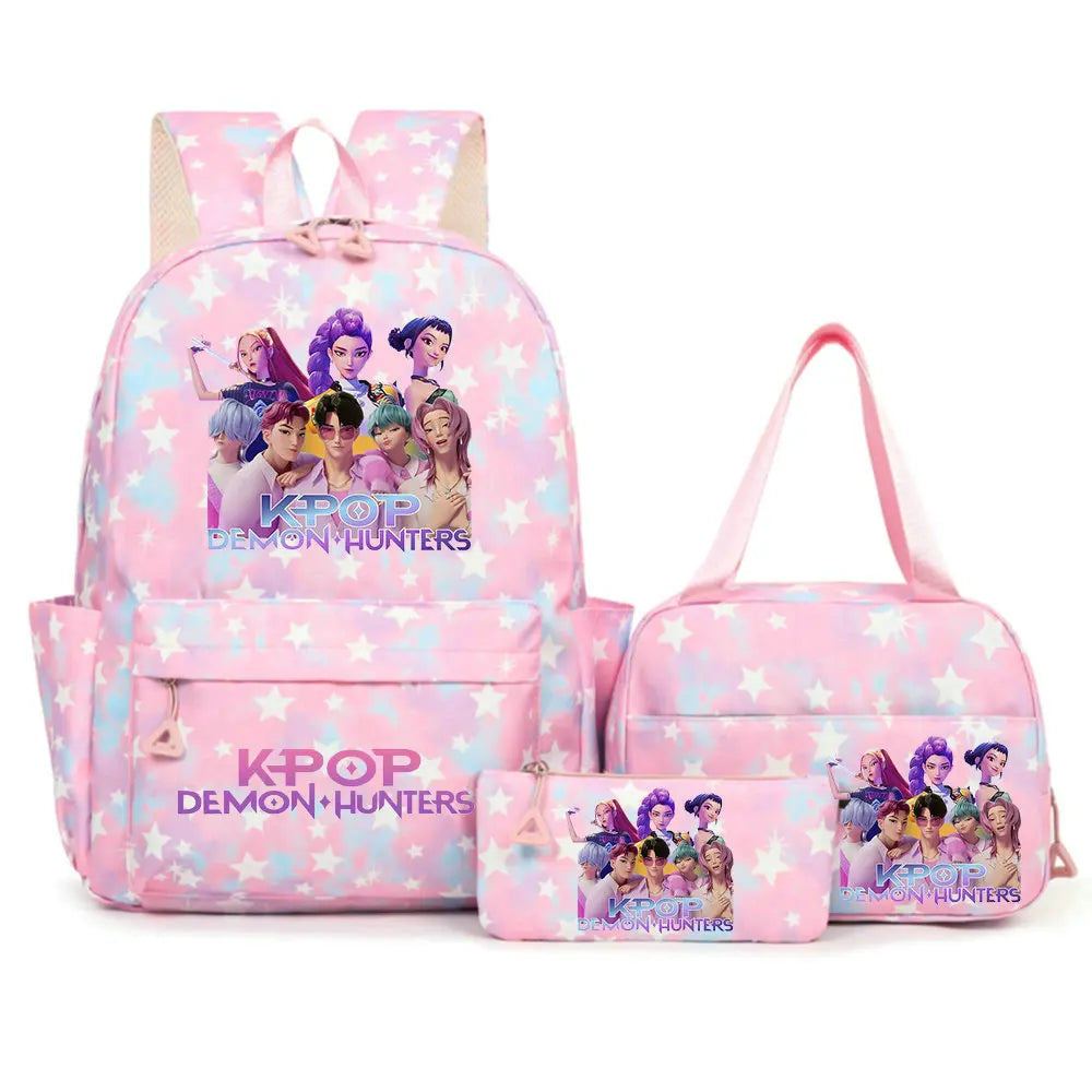 KPop Demon Hunters Nylon Backpack – Campus School & Travel Bag