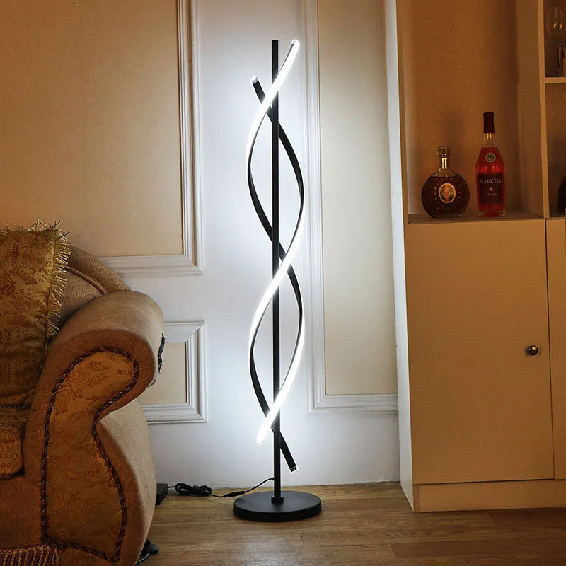 Spiral LED Floor Lamp – 135cm Sculptural Light