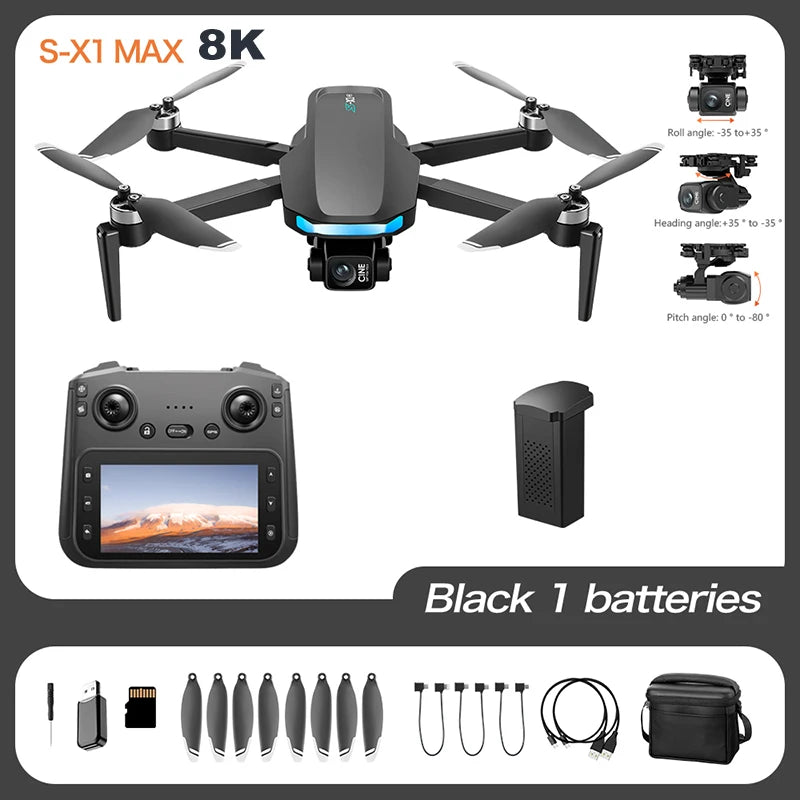 S-X1 GPS Drone with Dual Camera & 180° Tilt