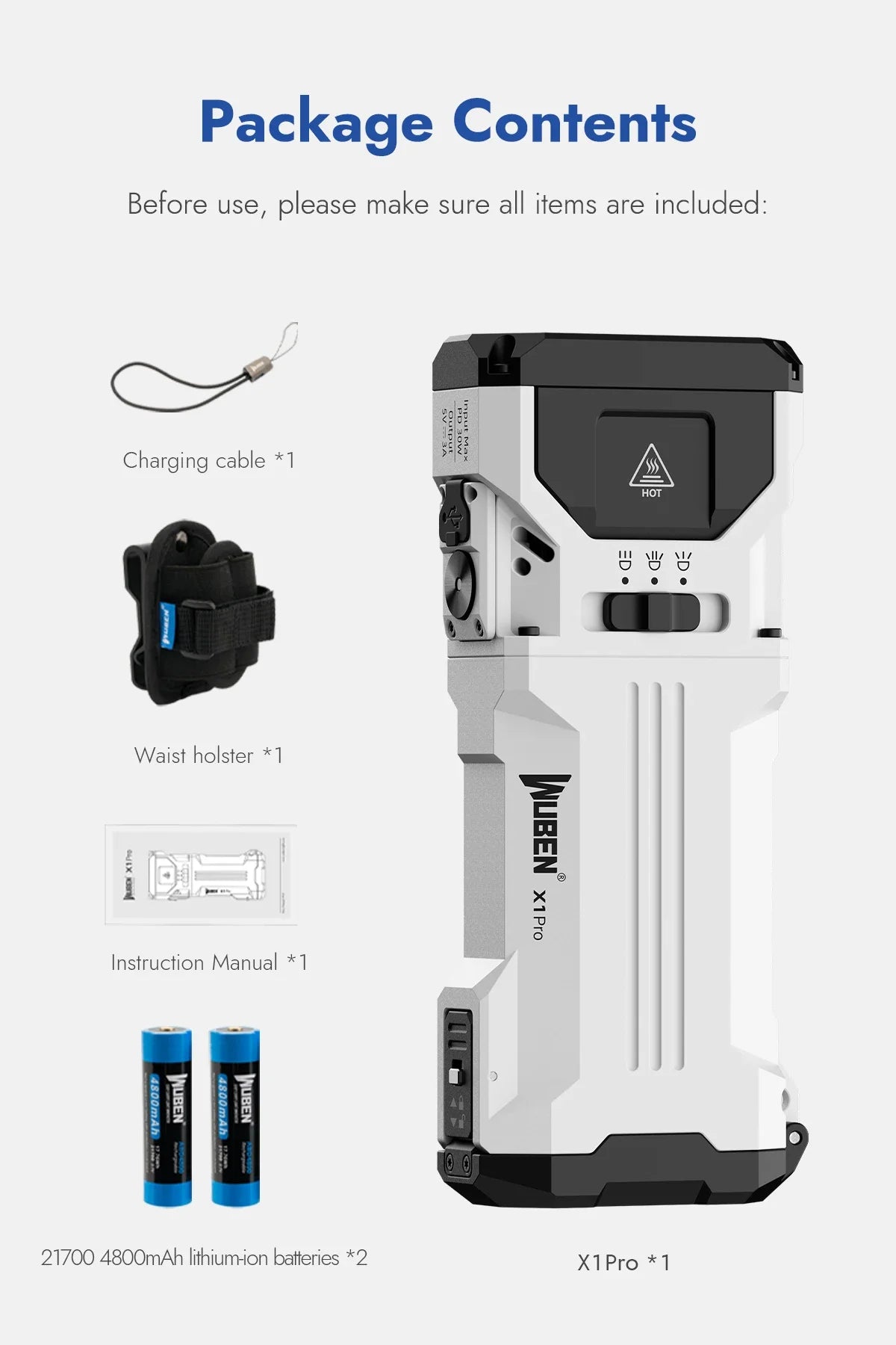 WUBEN X1 Pro Rechargeable EDC Flashlight — High-Output Compact Everyday Carry