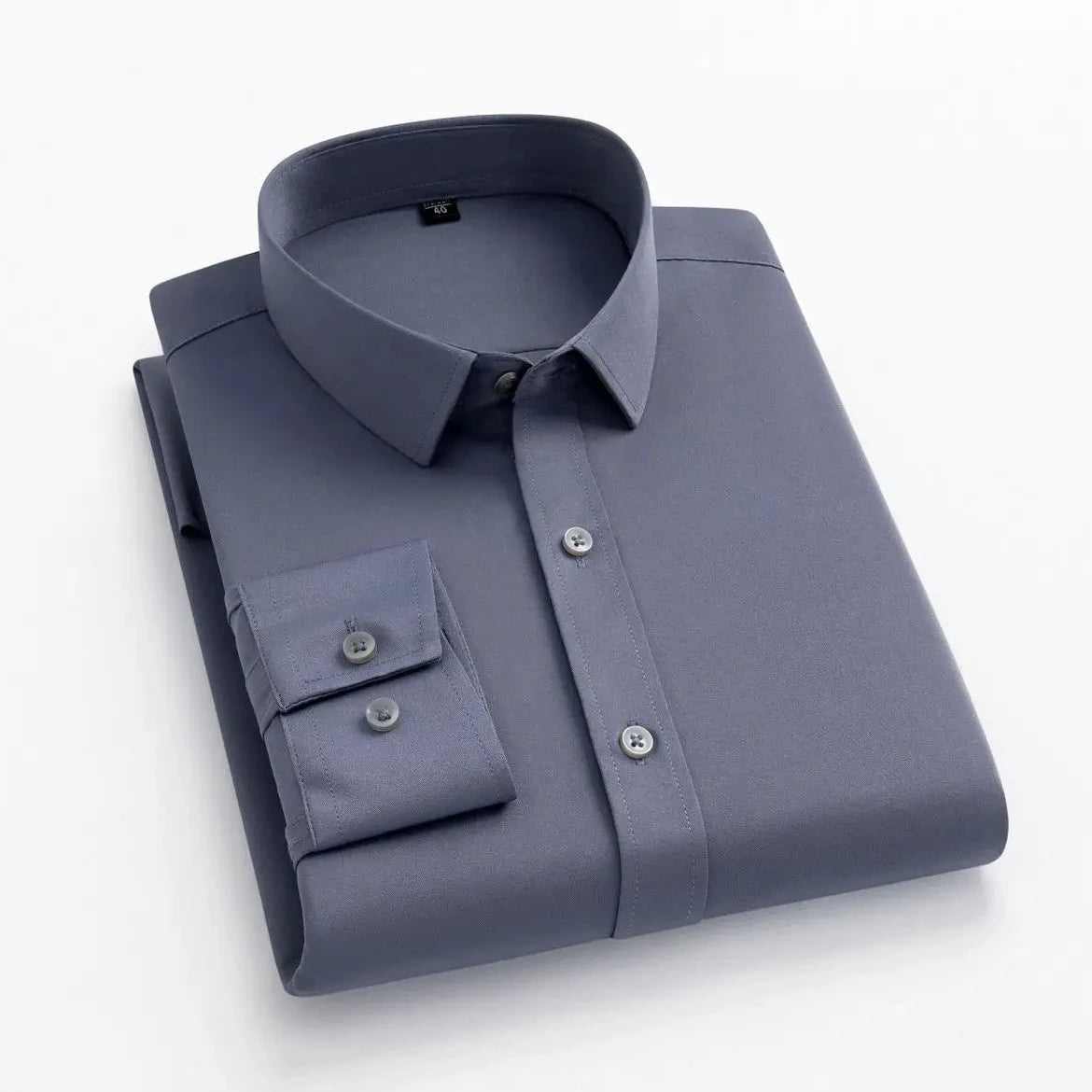 Men's Non-Iron Business Stand Collar Dress Shirt — Wrinkle-Free Formal Shirt