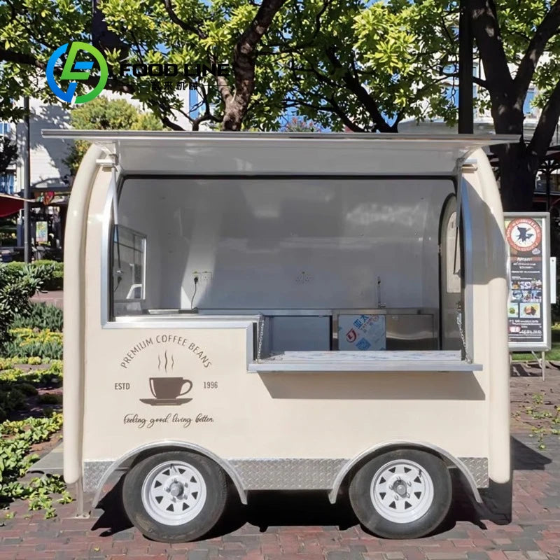 Round Mini Mobile Ice Cream & Food Trailer — Customizable Commercial Catering Cart