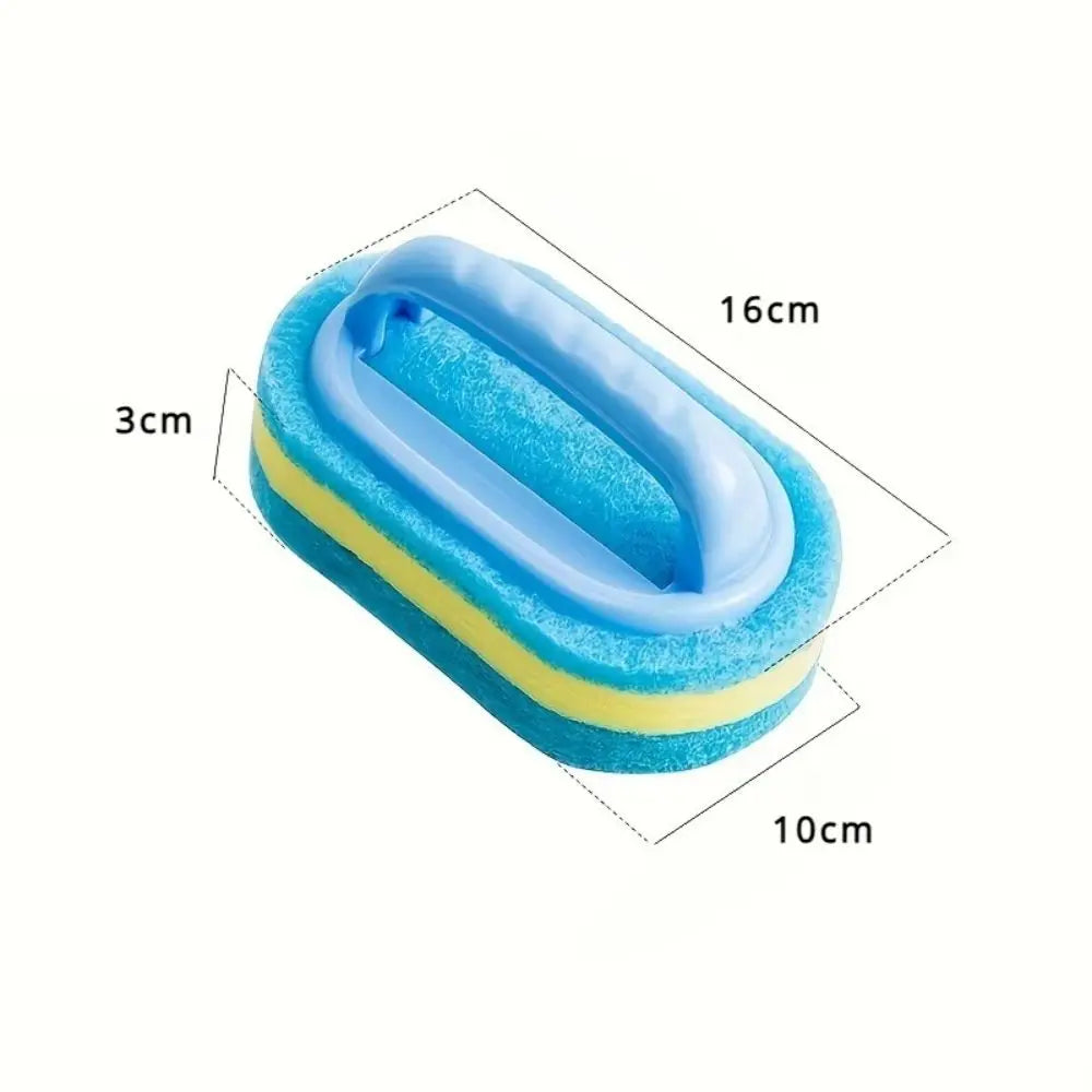Multi-Functional Cleaning Sponge with Handle — Kitchen & Bathroom Scrubber
