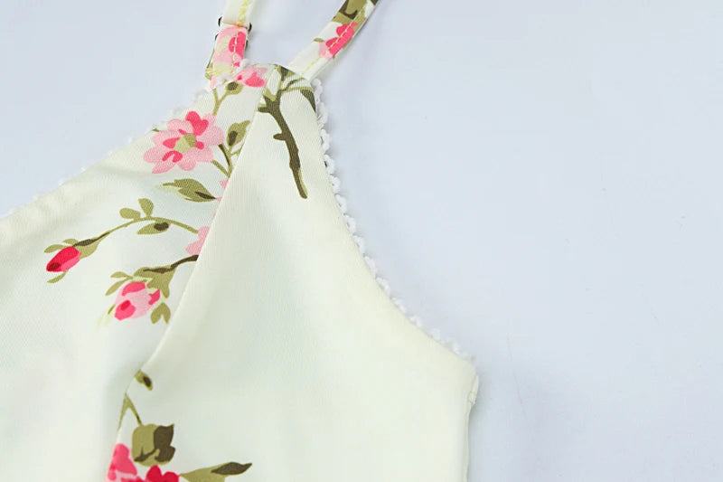 Sexy Y2K Floral Print Sleeveless Backless Bodycon Maxi Dress – Club Birthday & Party Dress