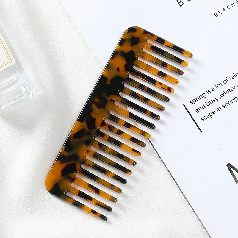 Wide Teeth Acetate Hair Combs – Anti-Static Portable Colorful Styling Comb for Salon & Travel