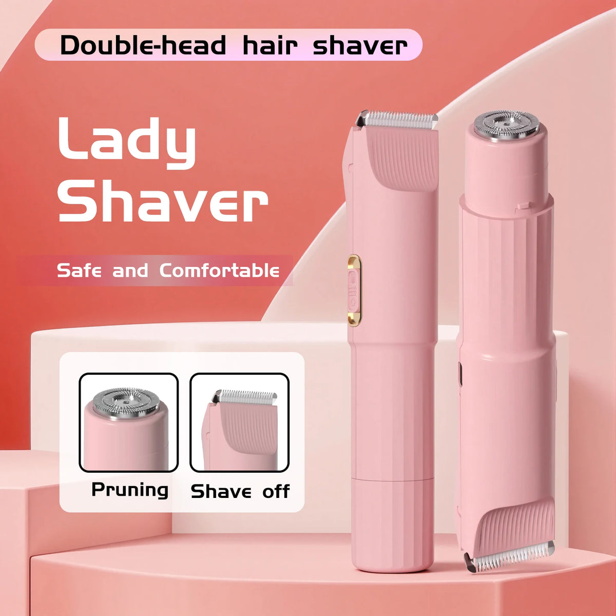 OMUONE Women's Double-Head Electric Epilator & Shaver – USB Rechargeable, 65-Min Runtime
