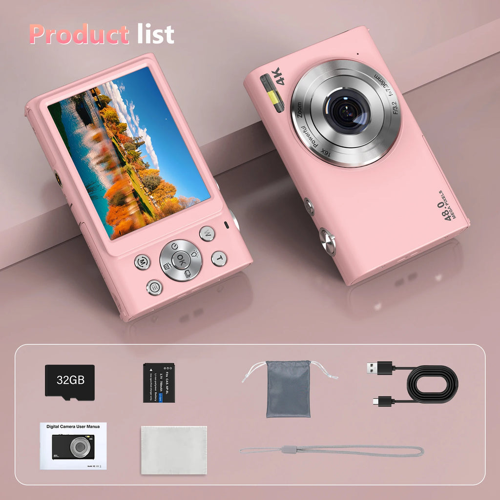 4K Digital Autofocus Vlogging Camera — 48MP with 2.8" Screen for Kids & Adults
