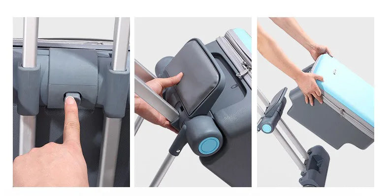 Kids Stroller Suitcase – 2-in-1 Ride-On & Sitting Waterproof ABS Trunk with Lock