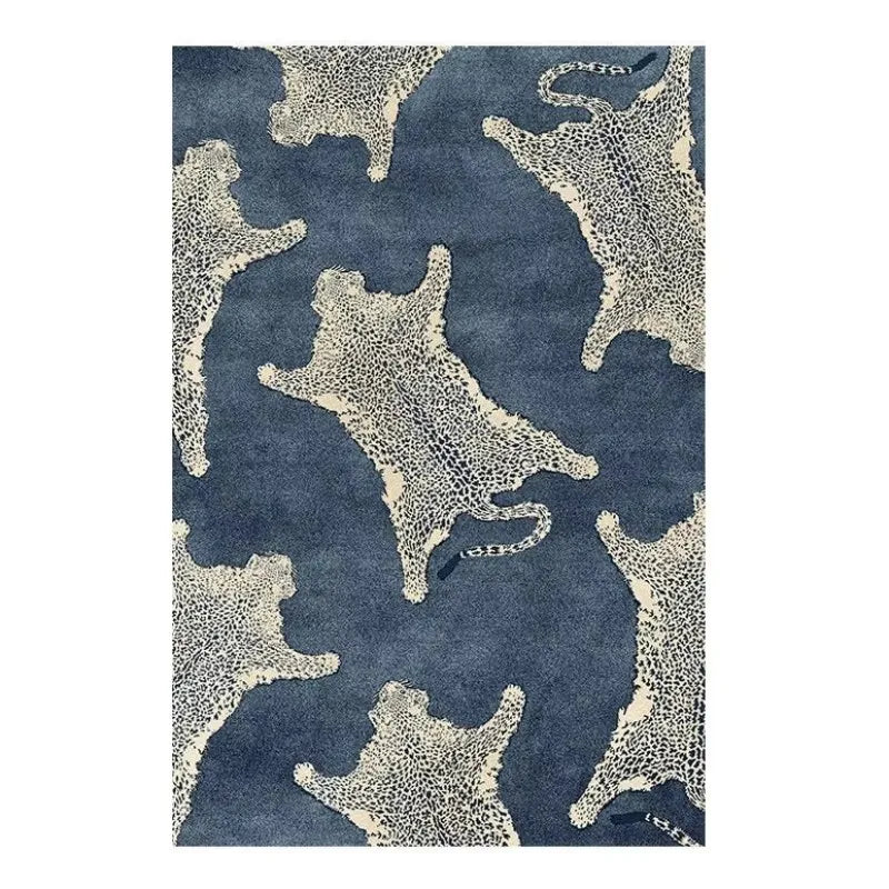 Leopard Print Plush Lounge Rug – Light Luxury Non-Slip Flannel Carpet for Living Room & Bedroom