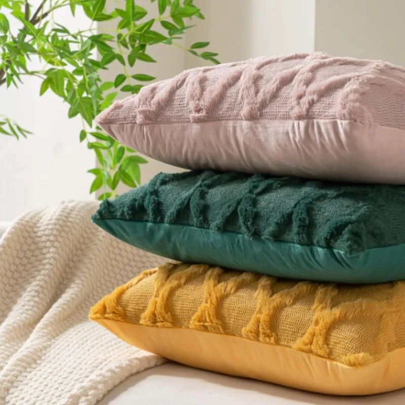Faux Fur Luxury Plush Throw Pillowcase – Soft Decorative Cushion Cover, Multiple Colors & Sizes