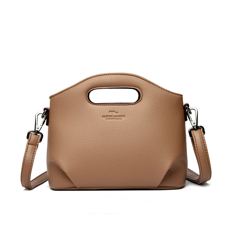 VANDERWAH Luxury Microfiber Leather Flap Shoulder Bag – Small Casual Tote Handbag for Women