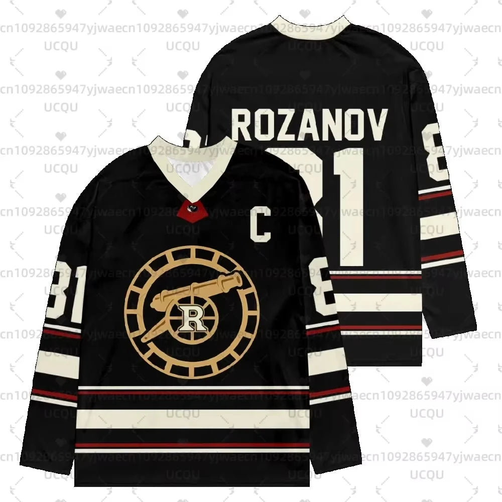 Men's Hockey Jersey Long Sleeve Tee — Retro Sport Graphic Shirt