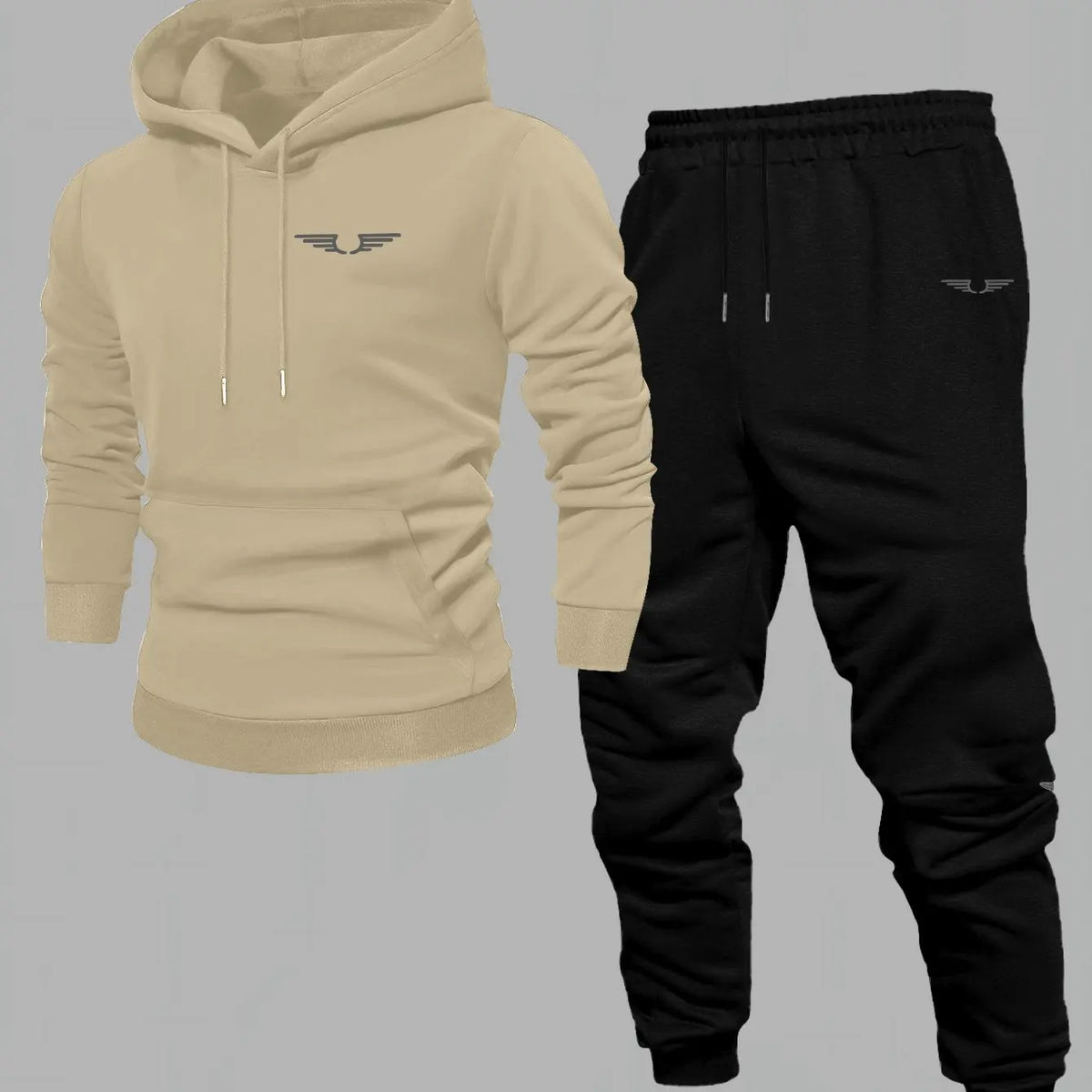 Men's American Streetwear Hooded Sweatshirt – Color Block Long Sleeve Casual Top