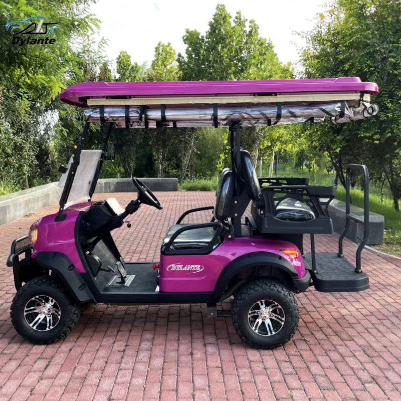 2026 Hot Sale Electric Model 48V AC Motor Golf Cart Custom Gas Driven 2+2 Seat With Folding Back Seat Off-road Hunting Car
