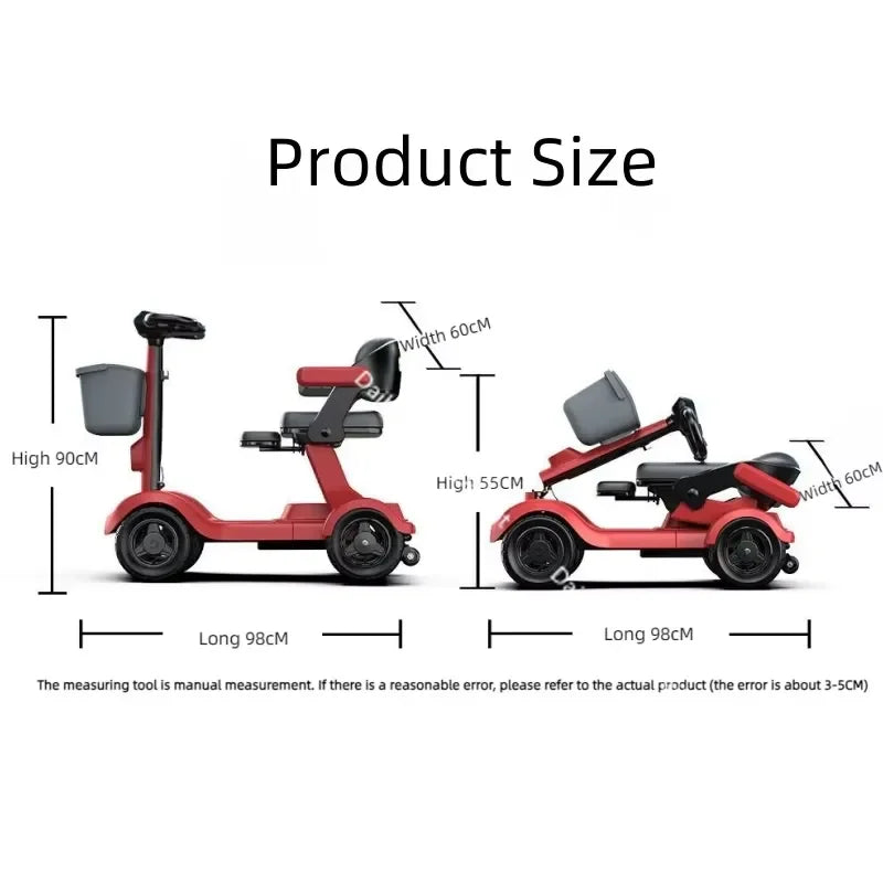 4-Wheel Folding Mobility Scooter with Baby Seat