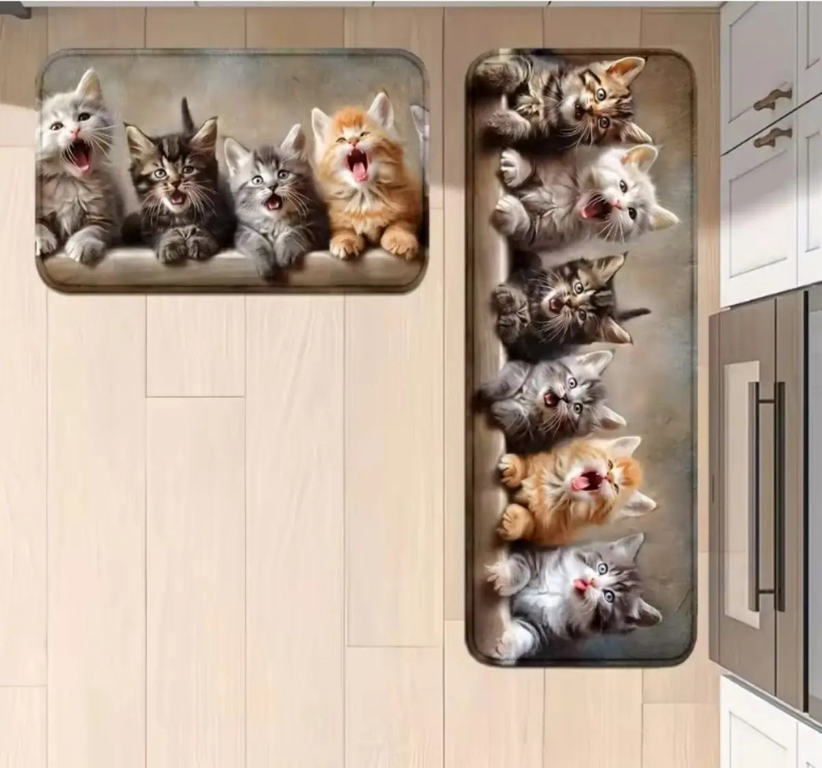 VIKAMA Cat Kitchen Rug – Soft Non-Slip Corridor & Laundry Room Floor Mat