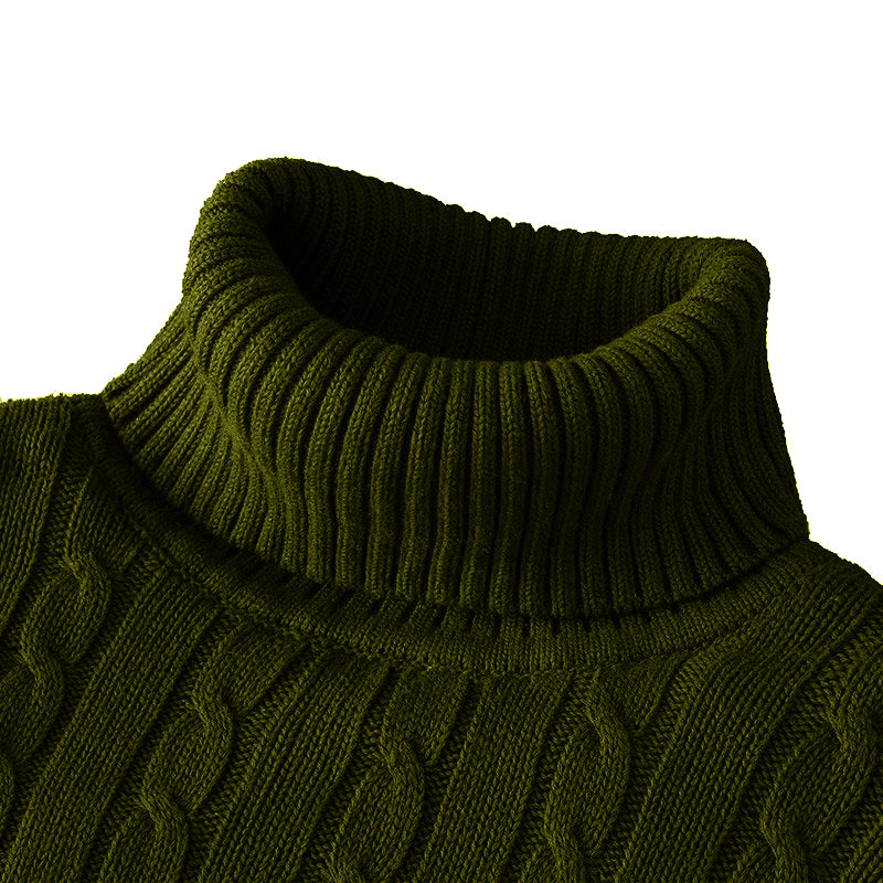Men's Turtleneck Knitted Sweater — Classic Winter Knitwear