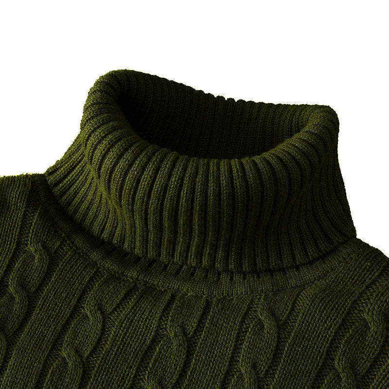 Men's Turtleneck Knitted Sweater — Classic Winter Knitwear