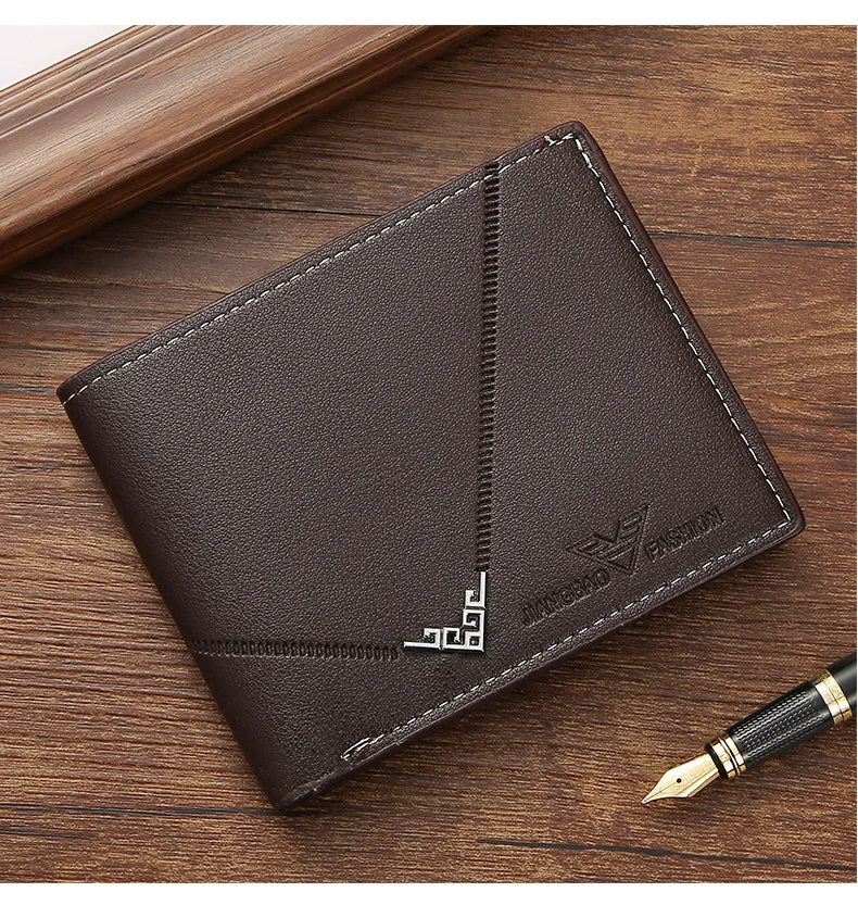 Men's Slim Money Clip Bifold Wallet – Leather Card Holder & Multi-Card Business Wallet