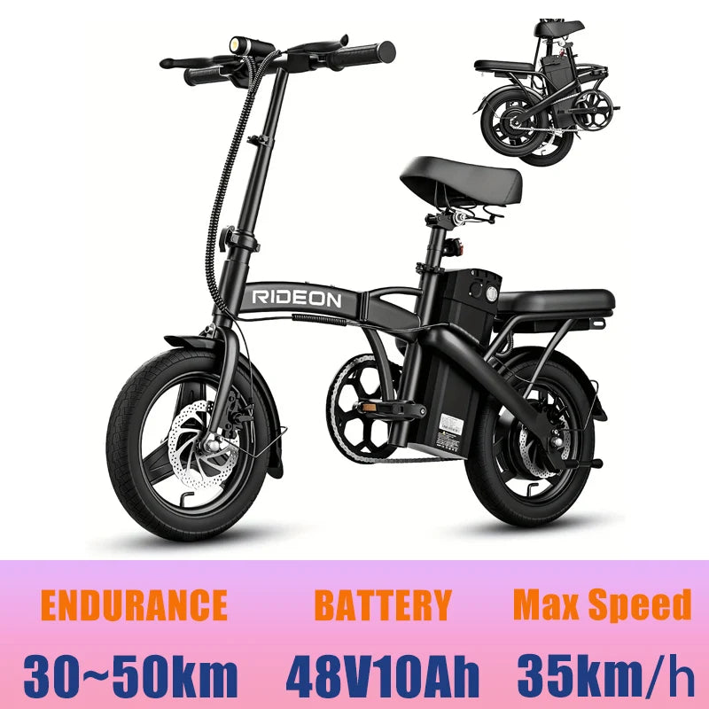 K100 400W Foldable Electric Bike — 48V 14-Inch