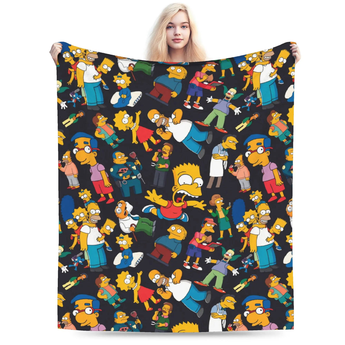Simpsons Character Super Soft Plush Throw Blanket – Flannel Fleece Bedspread