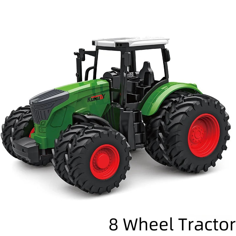 Large Scale Farm Tractor Toy Playset with Trailer & Accessories – DIY Farmer Transport Set