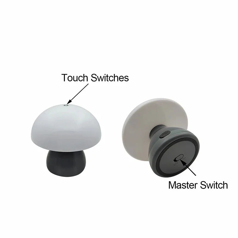 Rechargeable Mushroom Lamp – USB-C Touch Control