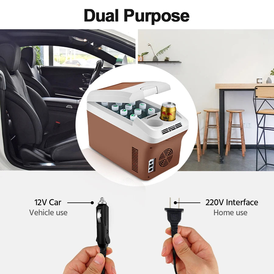 Yannice 15L Portable Mini Fridge — Home & Car Refrigerator with Digital Display & Super Cooling for Camping