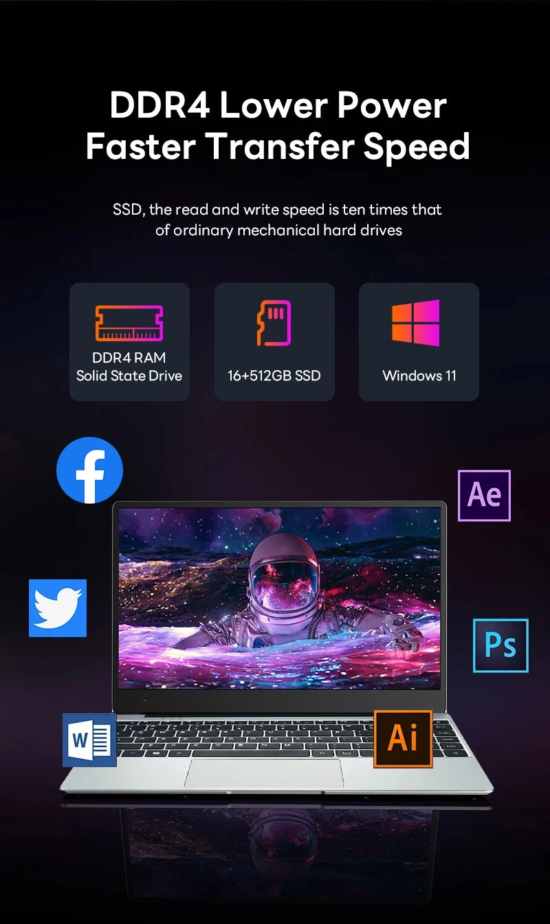14.1" Intel Core i9-10980HK Laptop – 16GB DDR4, Up to 2TB SSD, Wi-Fi 6, Windows 11 Pro