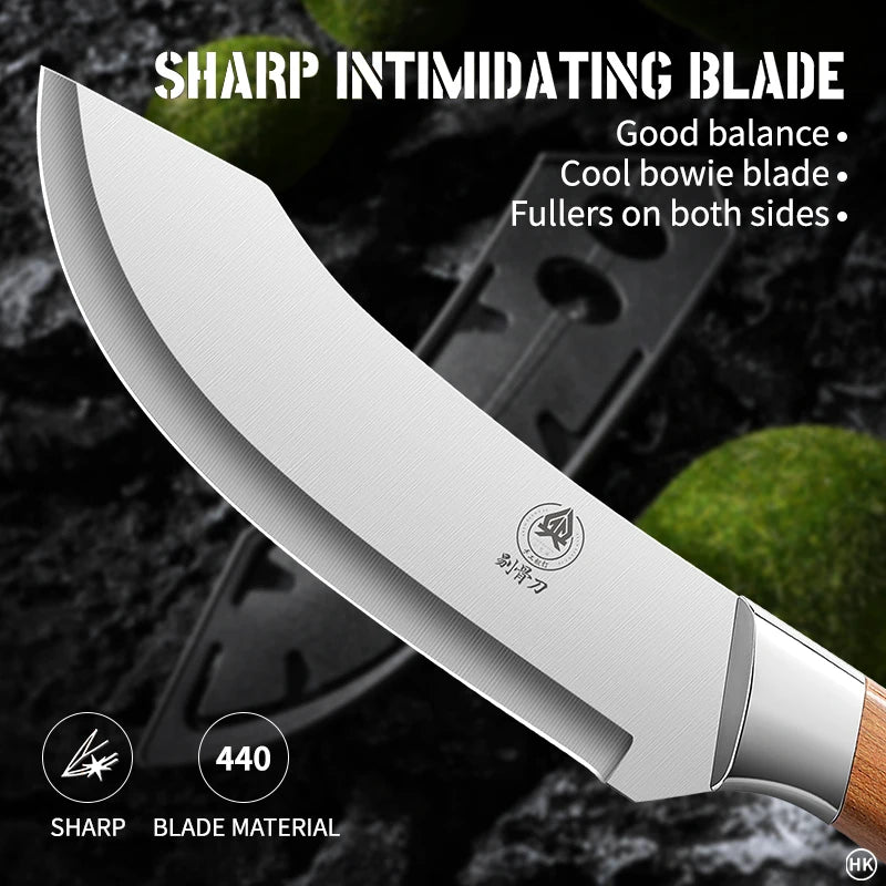 Stainless Steel Boning & Butcher Knife — Ultra-Sharp Curved Blade for Professional Cutting