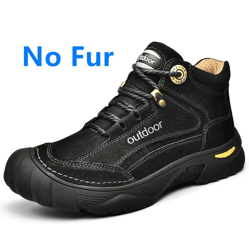 Men's Cow Leather Lace-Up Ankle Boots
