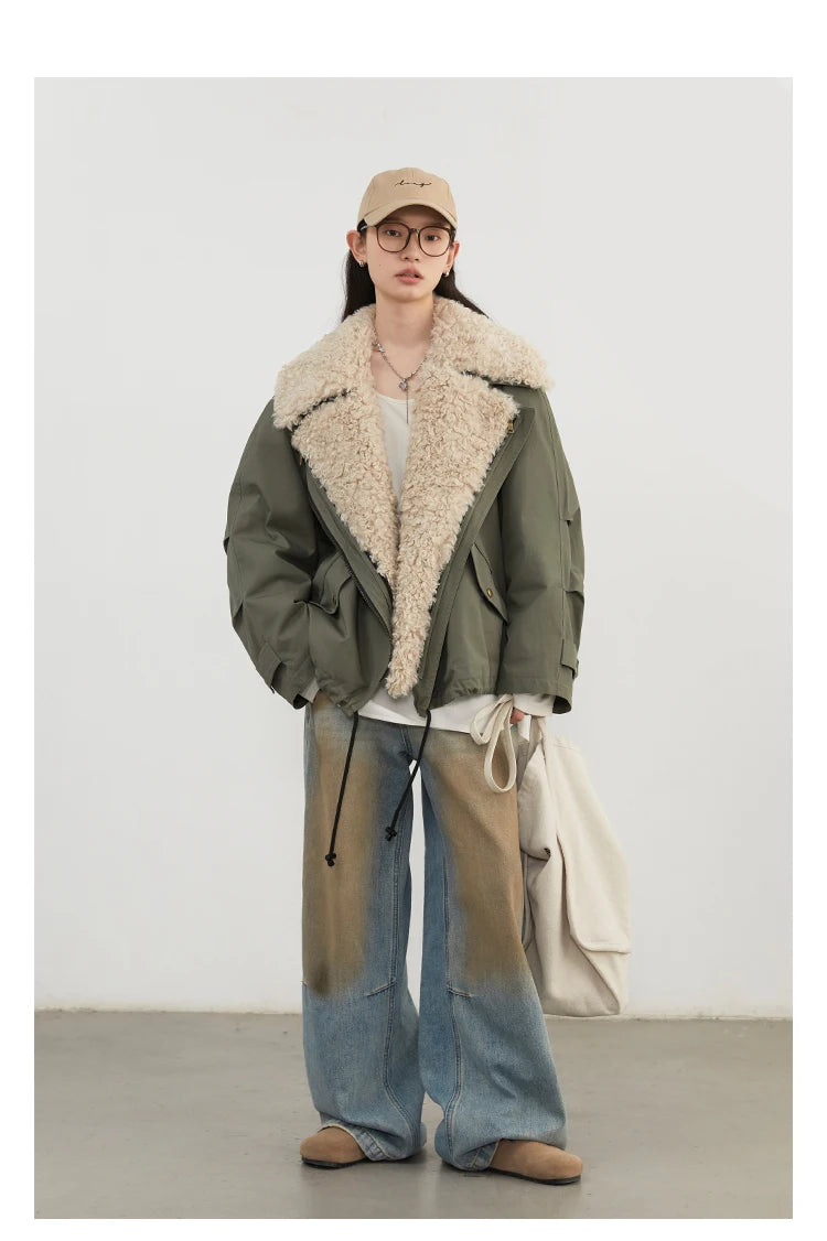 Women's Retro Motorcycle Cotton Overcoat – Loose Thick Streetwear Jacket