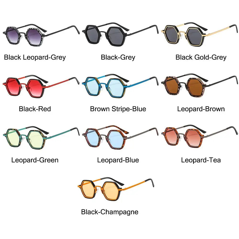 Polygon Metal Frame Square UV Sunglasses — Retro Punk