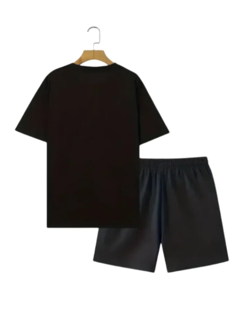 Men's Hawaiian Gradient Coconut Print T-Shirt & Pants 2-Piece Set – Beach Summer Sport