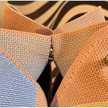 Mini Knitted Geometric Colorblock Bucket Bag – Detachable Handle Wristlet Purse for Women