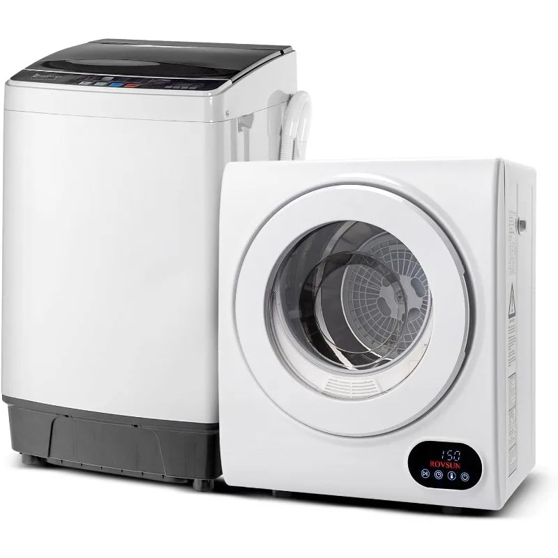 17.6 LBS Full Automatic Washing Machine & 1.5 Cu Ft Portable Clothes Dryer Set — Compact Laundry Washer-Dryer Combo