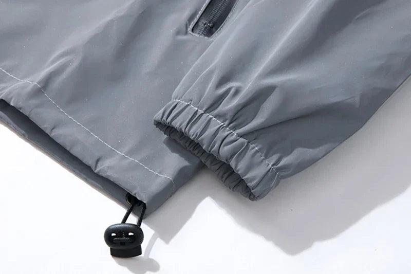 Reflective Luminous Couple Dancer Jacket — Solid Color Polyester Windbreaker
