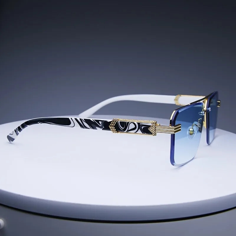 Fashion Rimless Sunglasses | Frameless Small Square UV Protection Shades for Men & Women