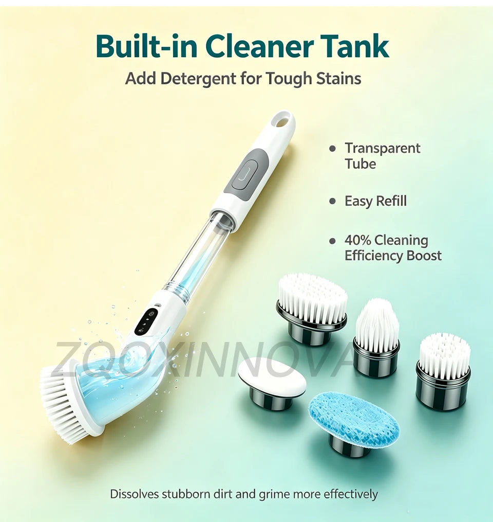 Cordless Multipurpose Spin Scrubber – Electric Cleaning Brush for Kitchen, Bathroom, Toilet & Broom