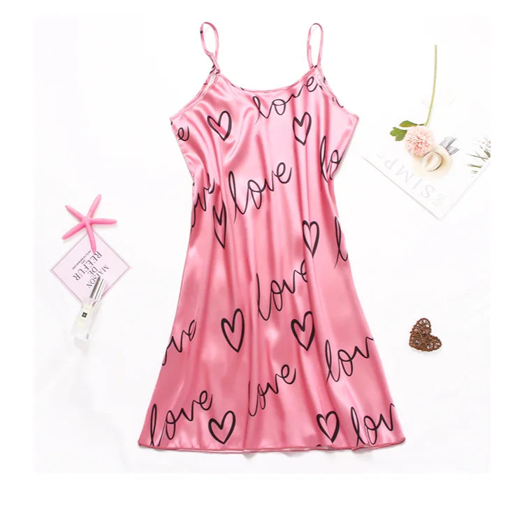 Satin Cami Slip Nightdress — Silky Sleeveless Chemise